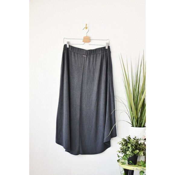 Prana Midi Skirt Woman's S Gray Jersey knit Hi-Low Wrap asymmetrical Utility - Picture 4 of 8